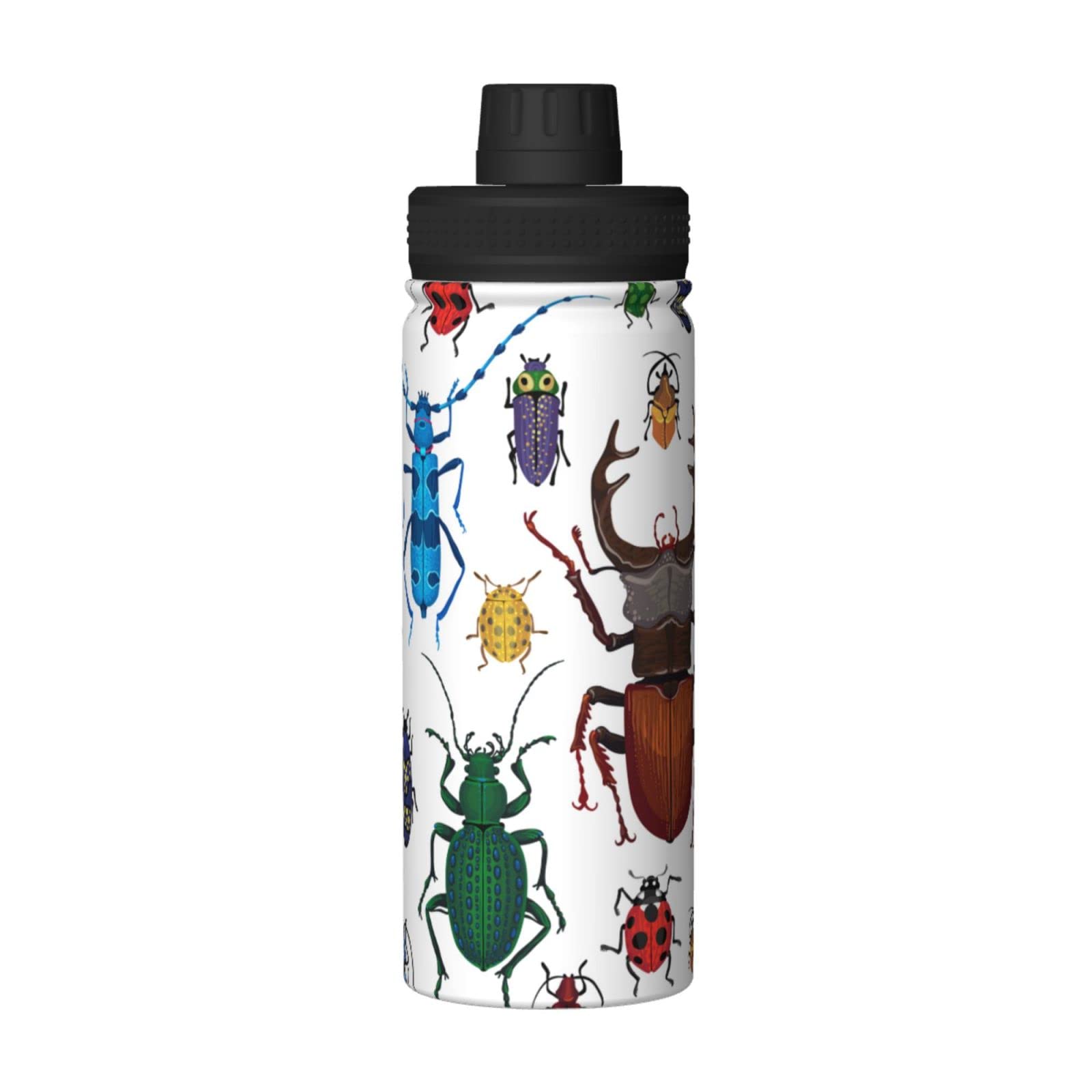 11 水筒カバー　ハンドメイド　昆虫　ボーダー　サーモス  600ml 昆虫 水筒【夏限定】昆虫柄ステンレスボトル カブトムシ